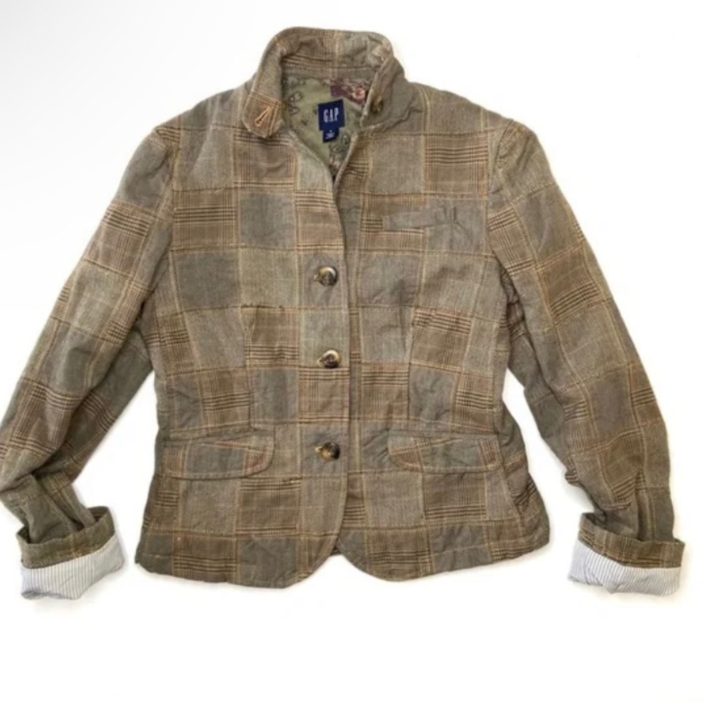 Herringbone Patchwork Blazer With Floral Lining, … - image 3